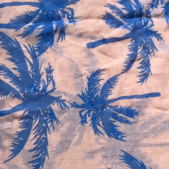 Palm Trees Peachy Pink Blue Infinity Scarf - Picture 3 of 4